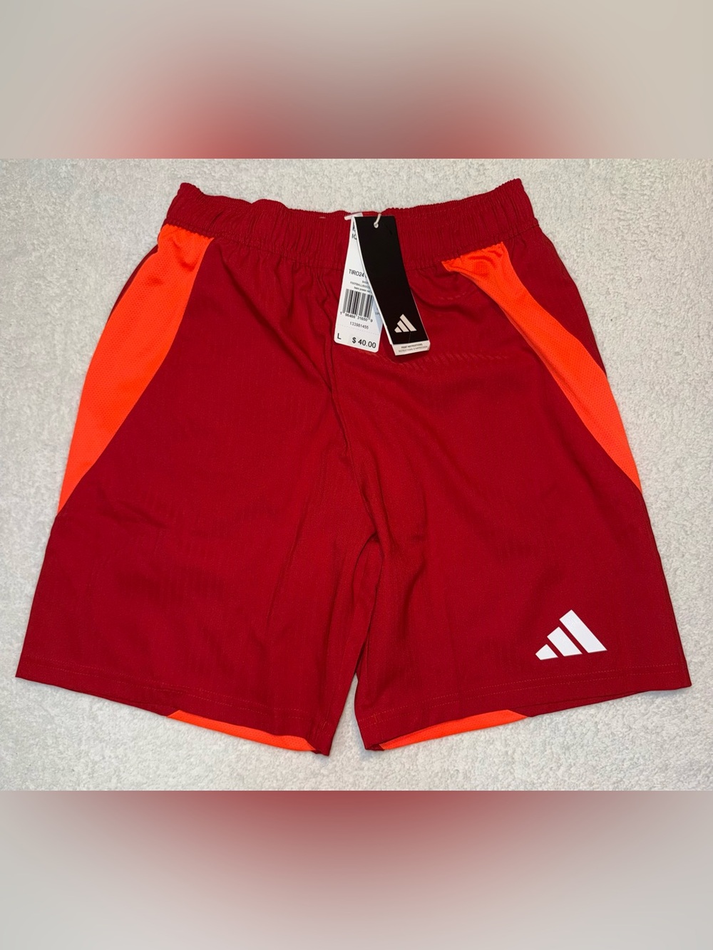 Adidas Boy’s Red Athletic Shorts Size L, NWT